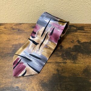 Men’s J.Garcia Overlooking The Desert Abstract Purple Brown Gray Black Tie